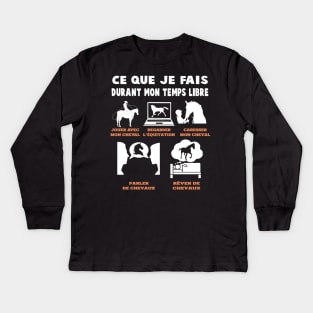 drole cadeaux cheval d'équitation , poney pour cavaliére Kids Long Sleeve T-Shirt